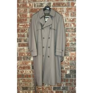 VTG London Fog Trench Coat Zip Out Thinsulate 42L Iconic Classic Librarian 80s